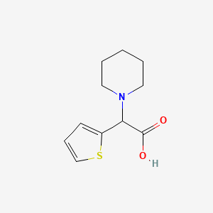 molecular formula C11H15NO2S B8562602 2-(Piperidin-1-yl)-2-(thiophen-2-yl)acetic acid 