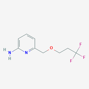 molecular formula C9H11F3N2O B8562626 2-Pyridinamine, 6-[(3,3,3-trifluoropropoxy)methyl]- 
