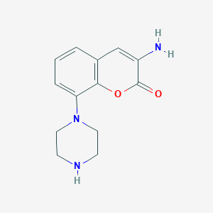 3-amino-8-(1-piperazinyl)-2H-1-benzopyran-2-one