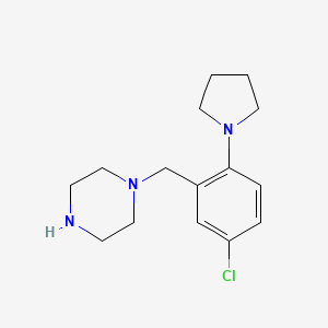molecular formula C15H22ClN3 B8562909 1-[[5-Chloro-2-(pyrrolidin-1-yl)phenyl]methyl]piperazine 