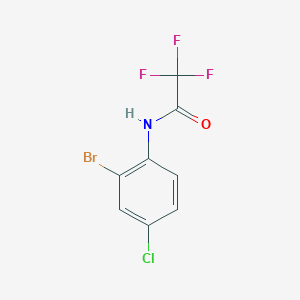 molecular formula C8H4BrClF3NO B8562940 Acetamide, N-(2-bromo-4-chlorophenyl)-2,2,2-trifluoro- 