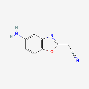 molecular formula C9H7N3O B8562967 5-Amino-2-benzoxazoleacetonitrile 
