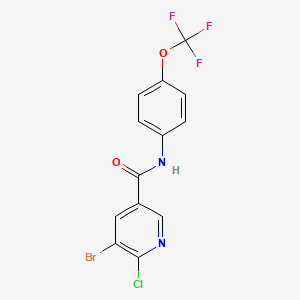 molecular formula C13H7BrClF3N2O2 B8562994 5-bromo-6-chloro-N-(4-(trifluoromethoxy)phenyl)nicotinamide 
