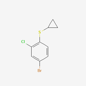 molecular formula C9H8BrClS B8563019 4-Bromo-2-chloro-1-(cyclopropylsulfanyl)benzene 