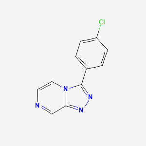 molecular formula C11H7ClN4 B8563226 3-(4-Chlorophenyl)-[1,2,4]triazolo[4,3-a]pyrazine 