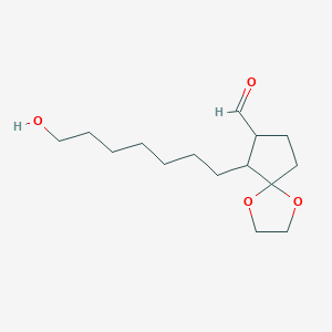 molecular formula C15H26O4 B8563330 6-(7-Hydroxyheptyl)-1,4-dioxaspiro[4.4]nonane-7-carbaldehyde CAS No. 56893-87-9