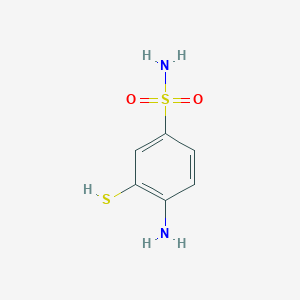 molecular formula C6H8N2O2S2 B8563632 4-Amino-3-mercaptobenzenesulfonamide 