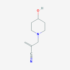 molecular formula C9H14N2O B8563641 2-(4-Hydroxy-1-piperidylmethyl)propenenitrile 