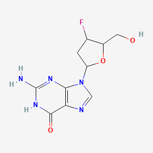 molecular formula C10H12FN5O3 B8563659 2-Amino-9-(2,3-dideoxy-3-fluoropentofuranosyl)-3,9-dihydro-6H-purin-6-one 