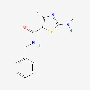 molecular formula C13H15N3OS B8563748 N-benzyl-4-methyl-2-(methylamino)thiazole-5-carboxamide 