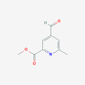 molecular formula C9H9NO3 B8563775 Methyl 4-formyl-6-methylpicolinate 