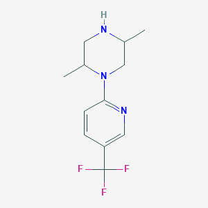 molecular formula C12H16F3N3 B8563805 Piperazine, 2,5-dimethyl-1-[5-(trifluoromethyl)-2-pyridinyl]- 