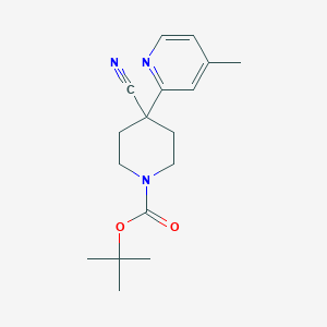 molecular formula C17H23N3O2 B8563848 Tert-butyl 4-cyano-4-(4-methylpyridin-2-yl)piperidine-1-carboxylate 