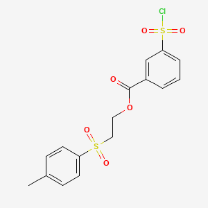 molecular formula C16H15ClO6S2 B8563879 2-(4-Methylbenzene-1-sulfonyl)ethyl 3-(chlorosulfonyl)benzoate CAS No. 651728-72-2