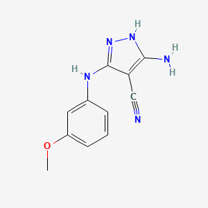 1H-Pyrazole-4-carbonitrile, 3-amino-5-[(3-methoxyphenyl)amino]-