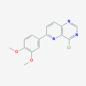 molecular formula C15H12ClN3O2 B8563903 4-Chloro-6-(3,4-dimethoxyphenyl)pyrido[3,2-d]pyrimidine CAS No. 897359-56-7