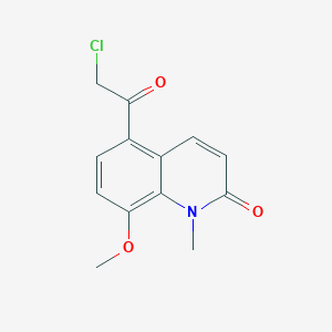 molecular formula C13H12ClNO3 B8563920 5-(Chloroacetyl)-8-methoxy-1-methylquinolin-2(1H)-one CAS No. 62835-90-9
