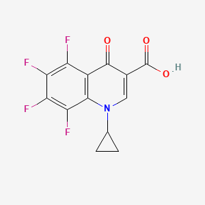 molecular formula C13H7F4NO3 B8563943 1-Cyclopropyl-5,6,7,8-tetrafluoro-1,4-dihydro-4-oxo-3-quinolinecarboxylic acid CAS No. 106890-70-4