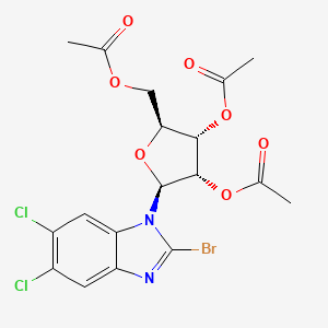 molecular formula C18H17BrCl2N2O7 B8563970 2-bromo-5,6-dichloro-1-(2,3,5-tri-O-acetyl-beta-L-ribofuranosyl)-1H-benzimidazole 