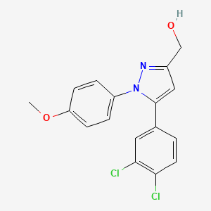 molecular formula C17H14Cl2N2O2 B8564001 [5-(3,4-Dichlorophenyl)-1-(4-methoxyphenyl)-1H-pyrazol-3-yl]methanol CAS No. 648869-25-4