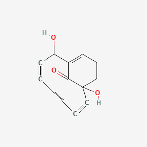 molecular formula C13H10O3 B8564022 1,8-Dihydroxybicyclo[7.3.1]trideca-4,9-diene-2,6-diyn-13-one CAS No. 138915-60-3