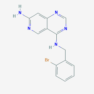 molecular formula C14H12BrN5 B8564025 4-N-[(2-bromophenyl)methyl]pyrido[4,3-d]pyrimidine-4,7-diamine 