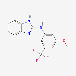 molecular formula C15H12F3N3O B8564041 N-[3-Methoxy-5-(trifluoromethyl)phenyl]-1H-benzimidazol-2-amine CAS No. 917974-49-3