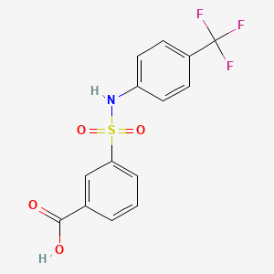 molecular formula C14H10F3NO4S B8564074 3-{[4-(Trifluoromethyl)phenyl]sulfamoyl}benzoic acid 