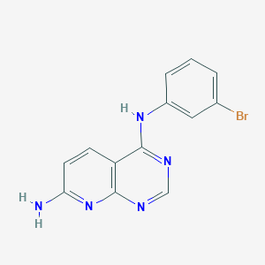 molecular formula C13H10BrN5 B8564180 4-N-(3-bromophenyl)pyrido[2,3-d]pyrimidine-4,7-diamine 