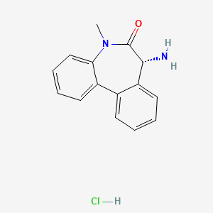 molecular formula C15H15ClN2O B8564195 (7R)-7-Amino-5-methyl-5,7-dihydro-6H-dibenzo[B,D]azepin-6-one hcl 