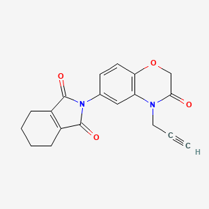 molecular formula C19H16N2O4 B8564222 1H-Isoindole-1,3(2H)-dione,2-[3,4-dihydro-3-oxo-4-(2-propynyl)-2H-1,4-benzoxazin-6-yl]-4,5,6,7-tetrahydro- 