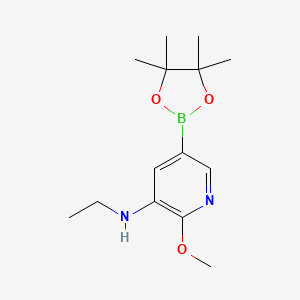 molecular formula C14H23BN2O3 B8564230 N-ethyl-2-methoxy-5-(4,4,5,5-tetramethyl-1,3,2-dioxaborolan-2-yl)pyridin-3-amine CAS No. 1257554-09-8