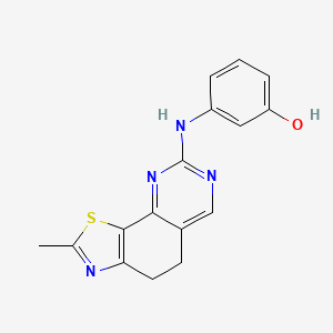 B8564254 3-(2-Methyl-4,5-dihydro-thiazolo[4,5-h]quinazolin-8-ylamino)-phenol CAS No. 827598-39-0