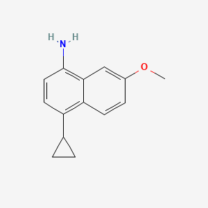 molecular formula C14H15NO B8564357 1-Amino-4-cyclopropyl-7-methoxynaphthalene 