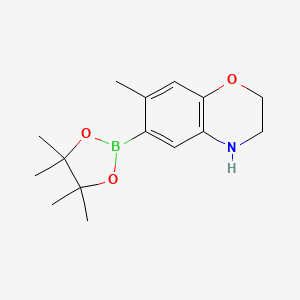 molecular formula C15H22BNO3 B8564423 7-methyl-6-(4,4,5,5-tetramethyl-1,3,2-dioxaborolan-2-yl)-3,4-dihydro-2H-benzo[b][1,4]oxazine 