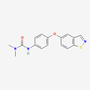 molecular formula C16H15N3O2S B8564536 N'-{4-[(1,2-Benzothiazol-5-yl)oxy]phenyl}-N,N-dimethylurea CAS No. 89721-76-6