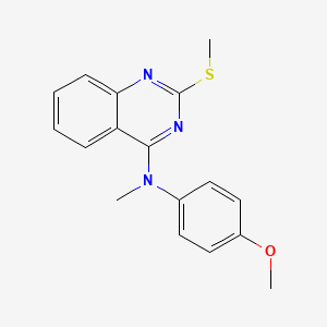 molecular formula C17H17N3OS B8564565 (2-Methylthio-quinazolin-4-yl)-(4-methoxy-phenyl)-methyl-amine CAS No. 827031-58-3