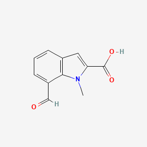 molecular formula C11H9NO3 B8564618 7-formyl-1-methyl-1H-indole-2-carboxylic acid 
