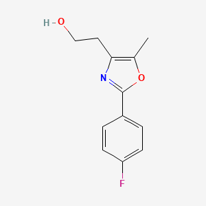 molecular formula C12H12FNO2 B8564642 2-[2-(4-Fluorophenyl)-5-methyloxazol-4-yl]ethanol 