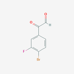 molecular formula C8H4BrFO2 B8564645 2-(4-Bromo-3-fluorophenyl)-2-oxoacetaldehyde 