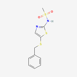 molecular formula C11H12N2O2S3 B8564743 2-Methanesulfonamido-5-benzylthiothiazole CAS No. 62557-37-3