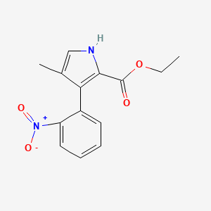 molecular formula C14H14N2O4 B8564844 Ethyl 4-methyl-3-(2-nitrophenyl)-1H-pyrrole-2-carboxylate CAS No. 129044-97-9