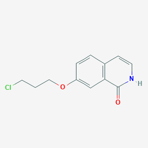 molecular formula C12H12ClNO2 B8564874 7-(3-Chloropropoxy)isoquinolin-1(2H)-one 