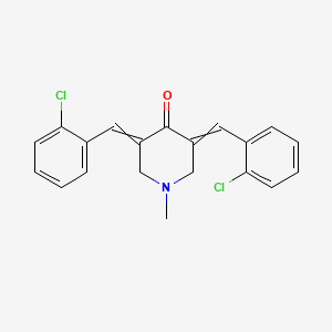 molecular formula C20H17Cl2NO B8564907 3,5-Bis[(2-chlorophenyl)methylene]-1-methyl-4-piperidinone 