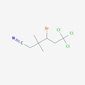 B8564935 4-Bromo-6,6,6-trichloro-3,3-dimethylhexanenitrile CAS No. 61863-97-6