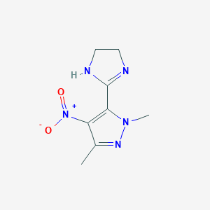 B8564964 5-(4,5-Dihydro-1H-imidazol-2-yl)-1,3-dimethyl-4-nitro-1H-pyrazole CAS No. 89239-14-5