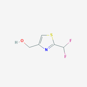 molecular formula C5H5F2NOS B8565015 4-Thiazolemethanol, 2-(difluoromethyl)- 