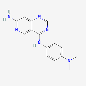 molecular formula C15H16N6 B8565045 Pyrido[4,3-d]pyrimidine-4,7-diamine,n4-[4-(dimethylamino)phenyl]- 