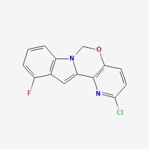 molecular formula C14H8ClFN2O B8565055 2-chloro-11-fluoro-6H-pyrido[2',3':5,6][1,3]oxazino[3,4-a]indole 