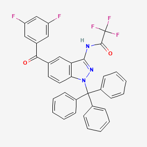 molecular formula C35H22F5N3O2 B8565072 N-[5-(3,5-difluorobenzoyl)-1-(triphenylmethyl)-1H-indazol-3-yl]-2,2,2-trifluoroAcetamide 